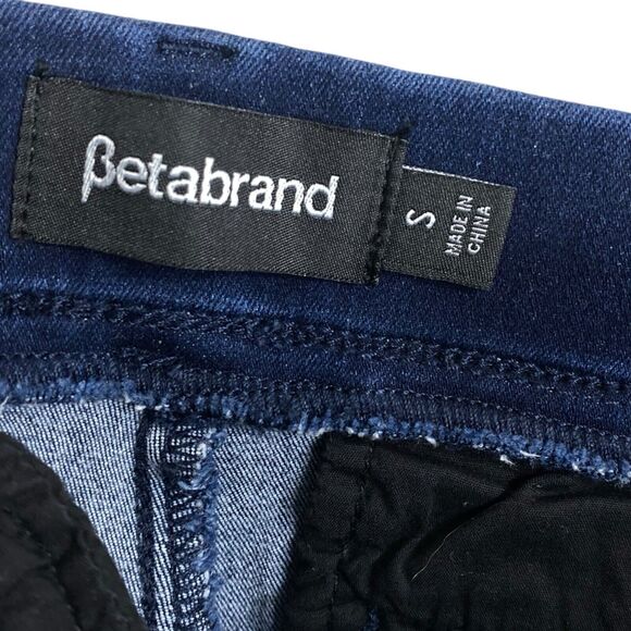 Betabrand Jeans Womens S Blue Dark Wash Pull On Ankle Slim Tapered Leg Stretch - Picture 3 of 7
